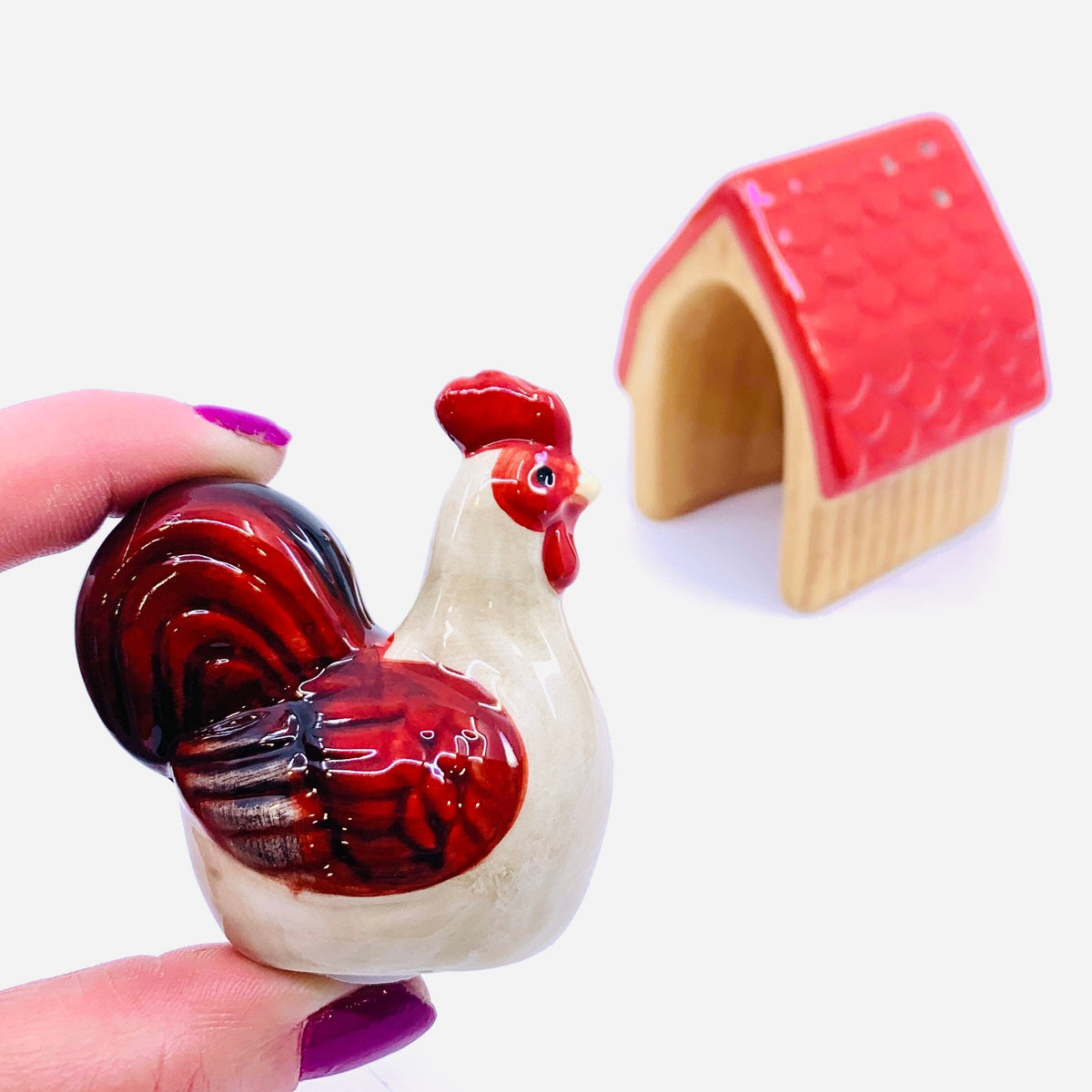 Ceramic Salt and Pepper Shakers, Rooster GANZ 