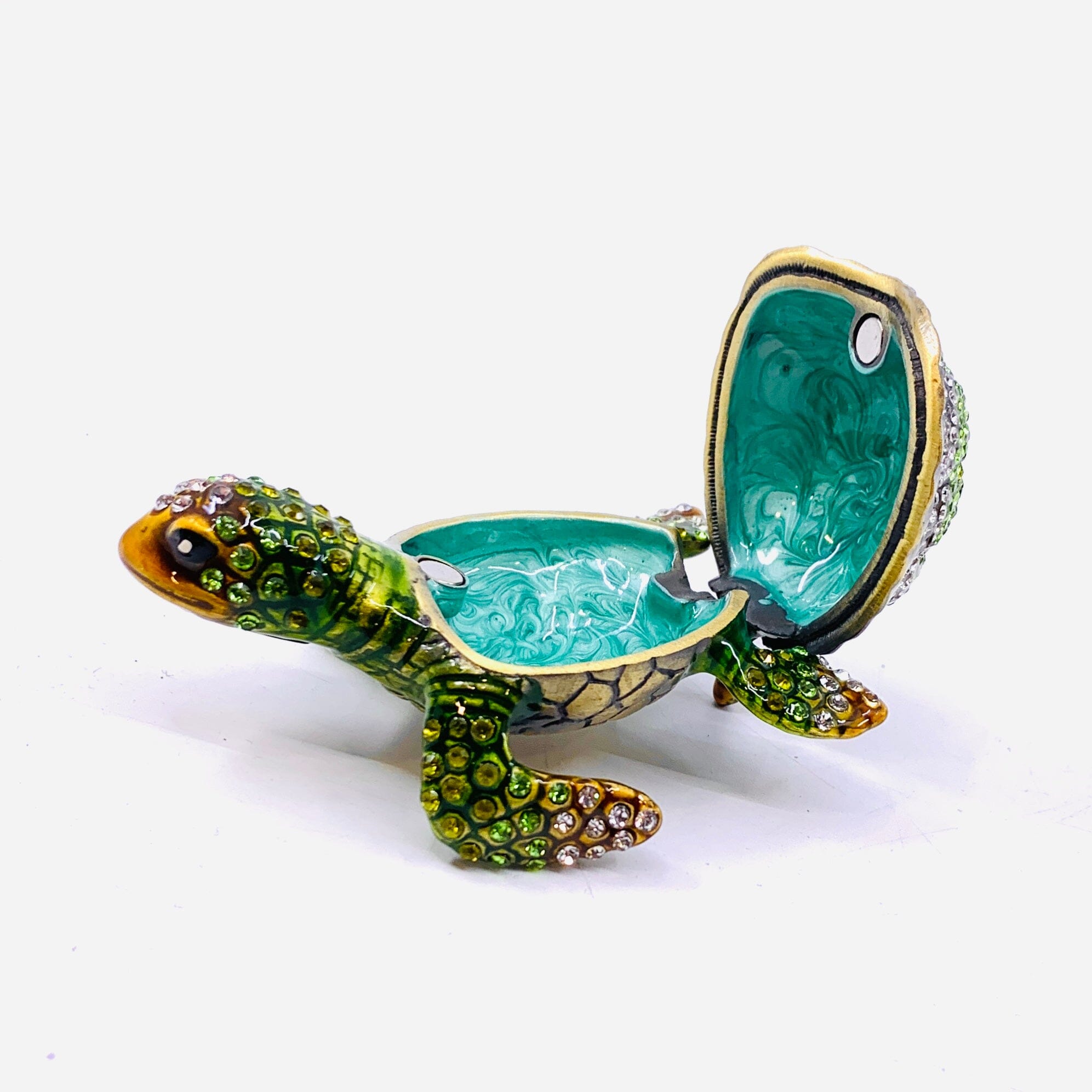 Bejeweled Enamel Trinket Box 14, Sea Turtle Decor Kubla Craft 
