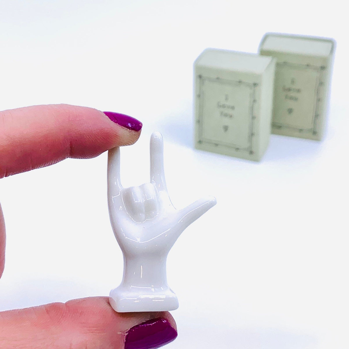 Porcelain I Love You Matchbox Figurine Miniature Two&#39;s Company 
