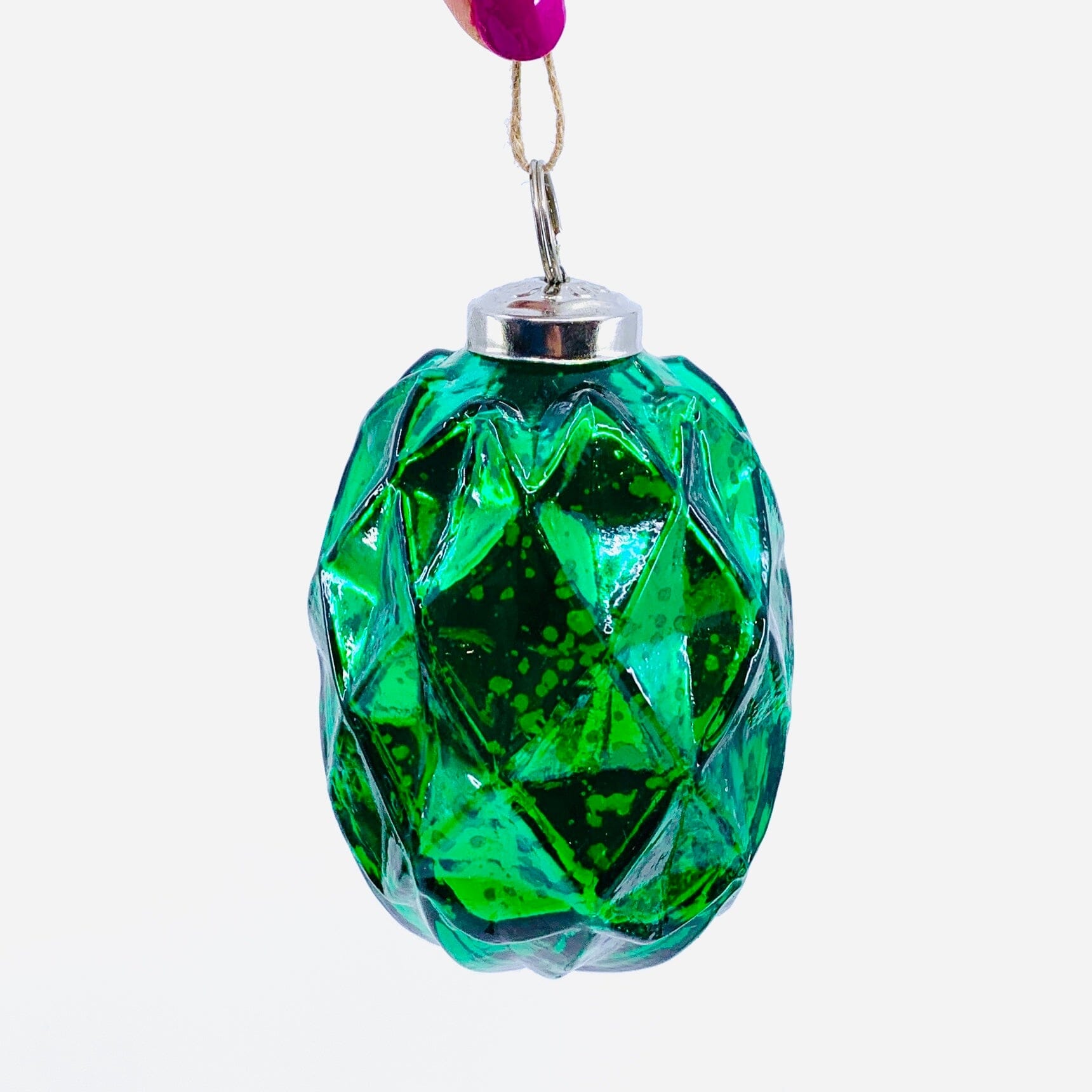 Glass faceted Ornament 19, Emerald India House Brass 