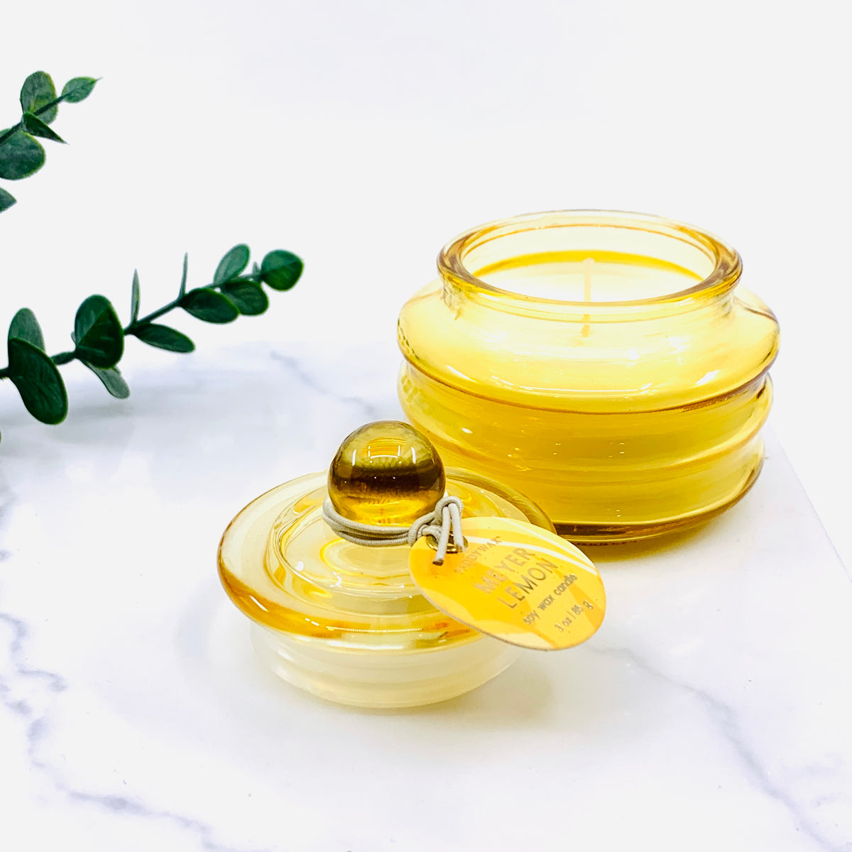 Glass Honey Jar Candle, Meyer Lemon