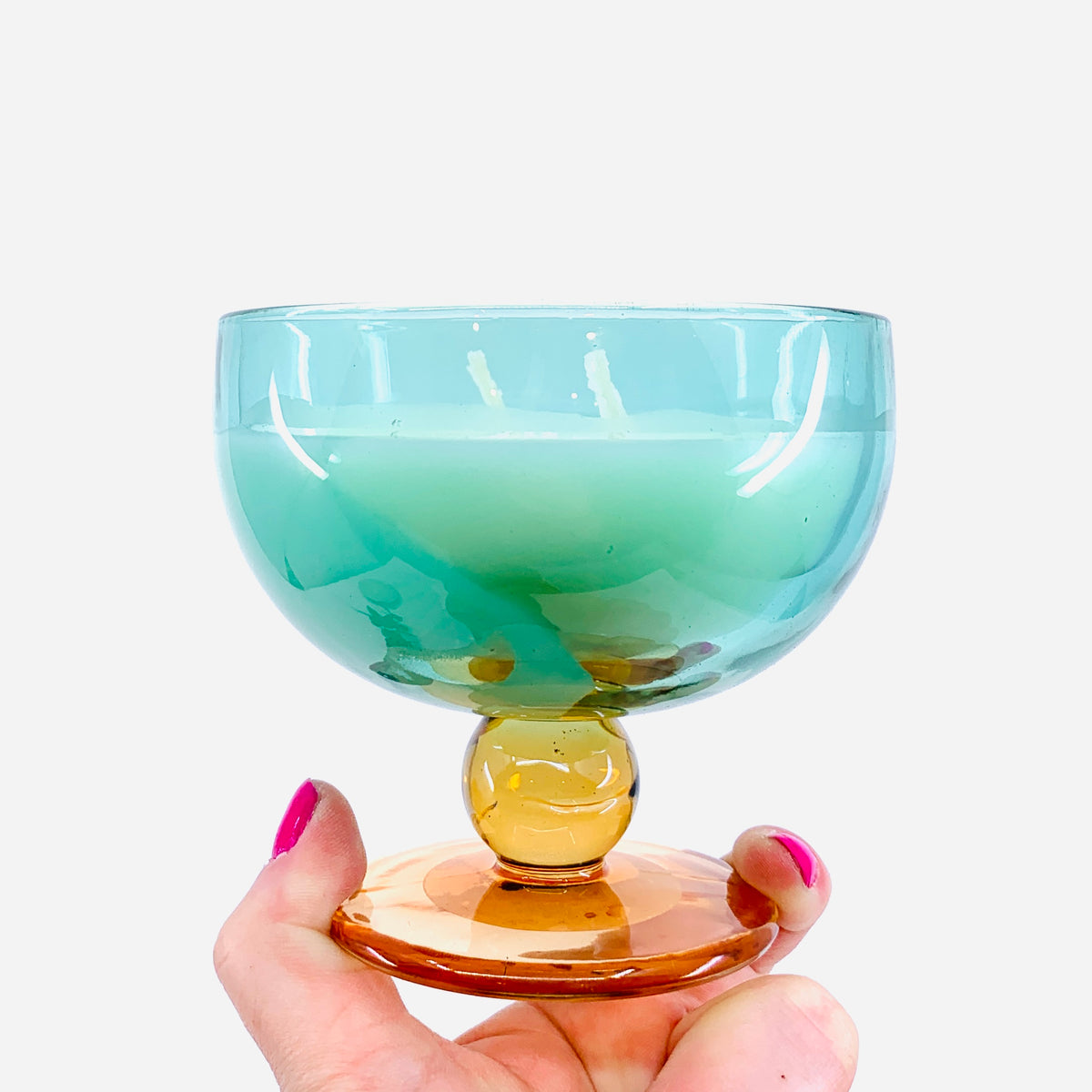 Glass Tinted Goblet Candle, Tabacco Patchouli