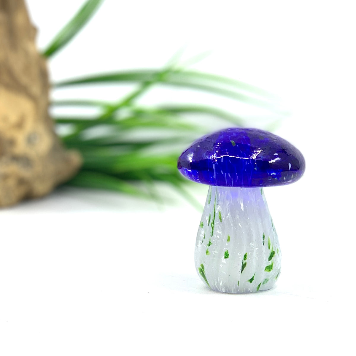 Small Glass Mushroom, Blue Cap