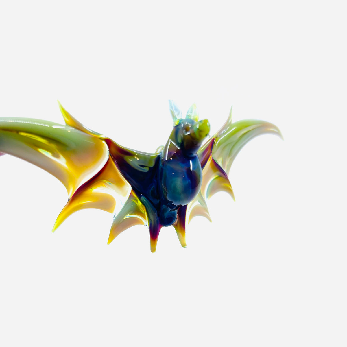 Glass Flying Bat Ornament, 7 Multi