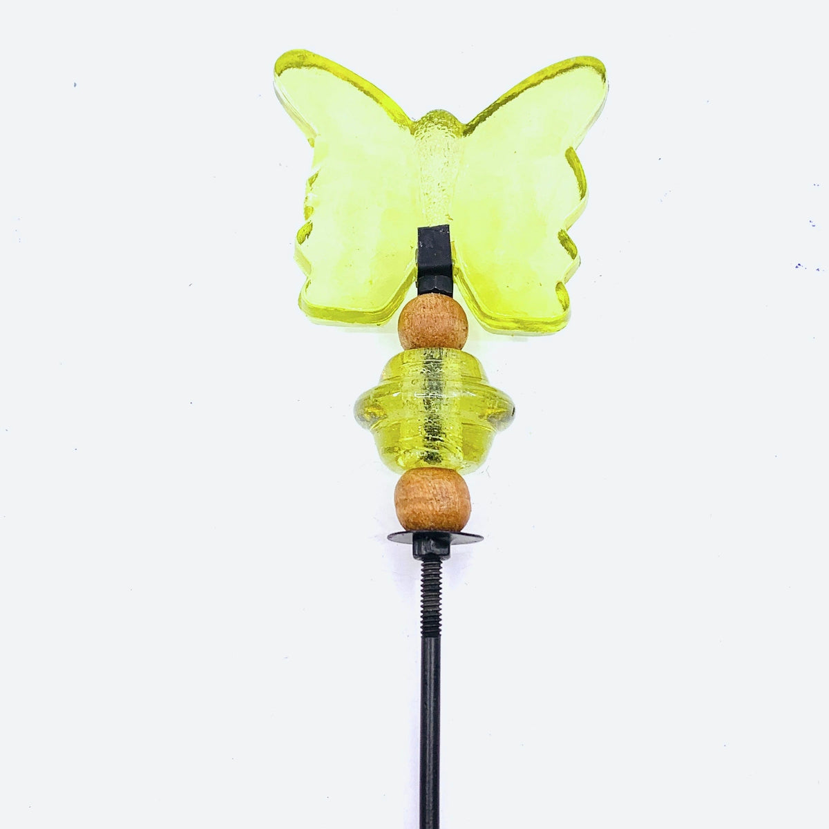 Large Glass Butterfly Garden Stakes, Lime