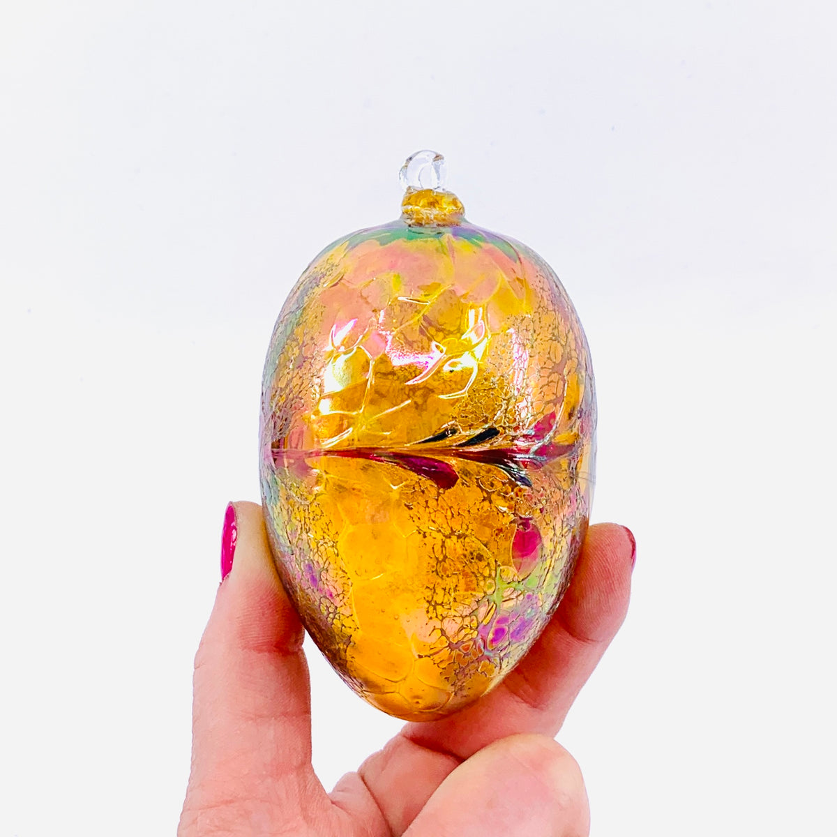 Artisan Handblown Glass Eggs, Gold