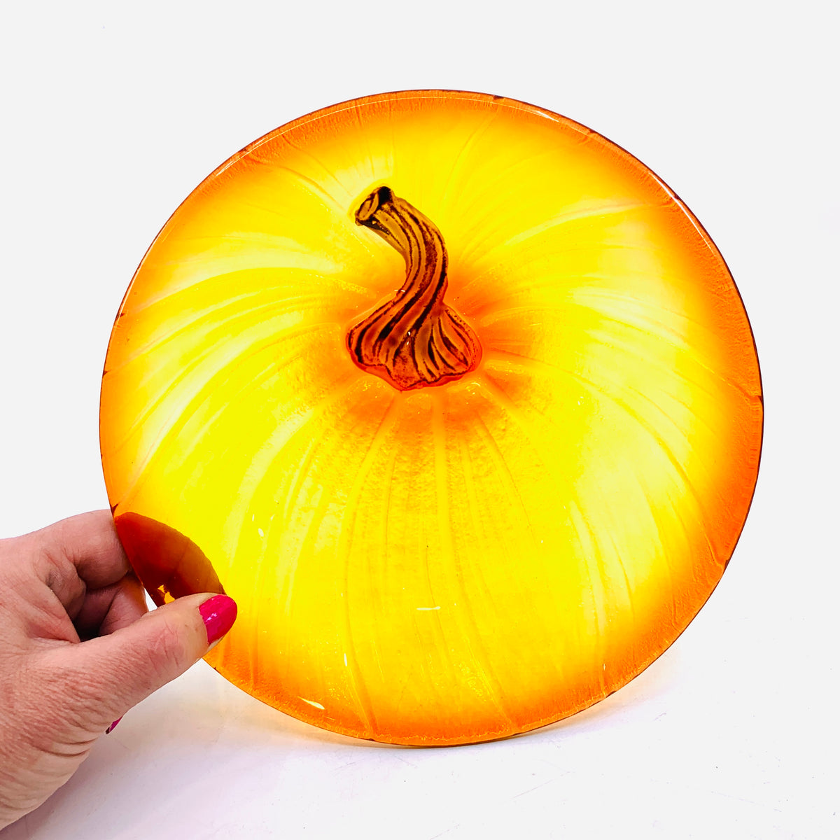 Glass Fusion Plate, Pumpkin Head 50