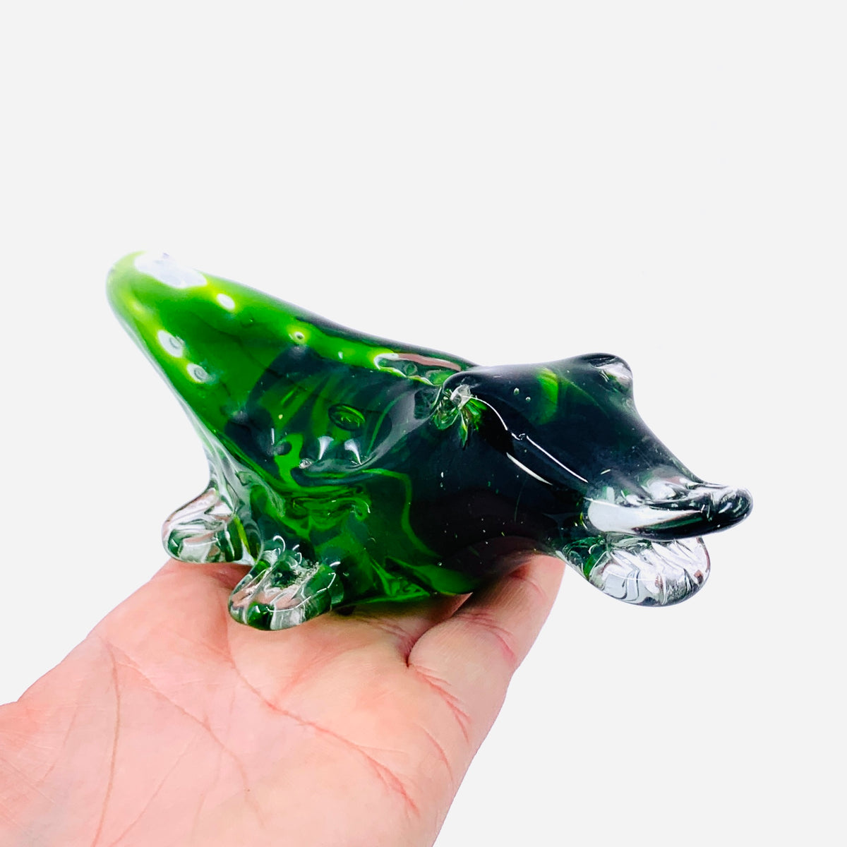 Glass Alligator Paperweight