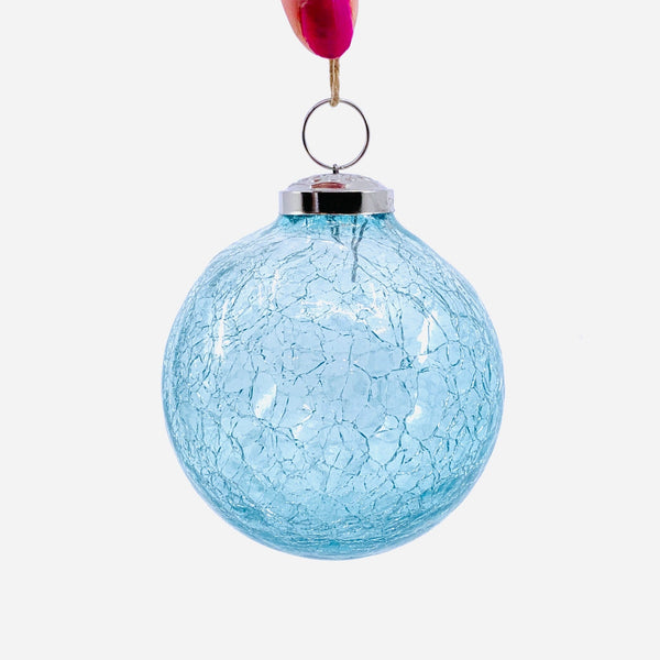 Crackle Glass Ornament 3.5