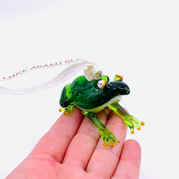 Ribbon Glass Ornament, Tree Frog - Luke Adams Glass Blowing Studio