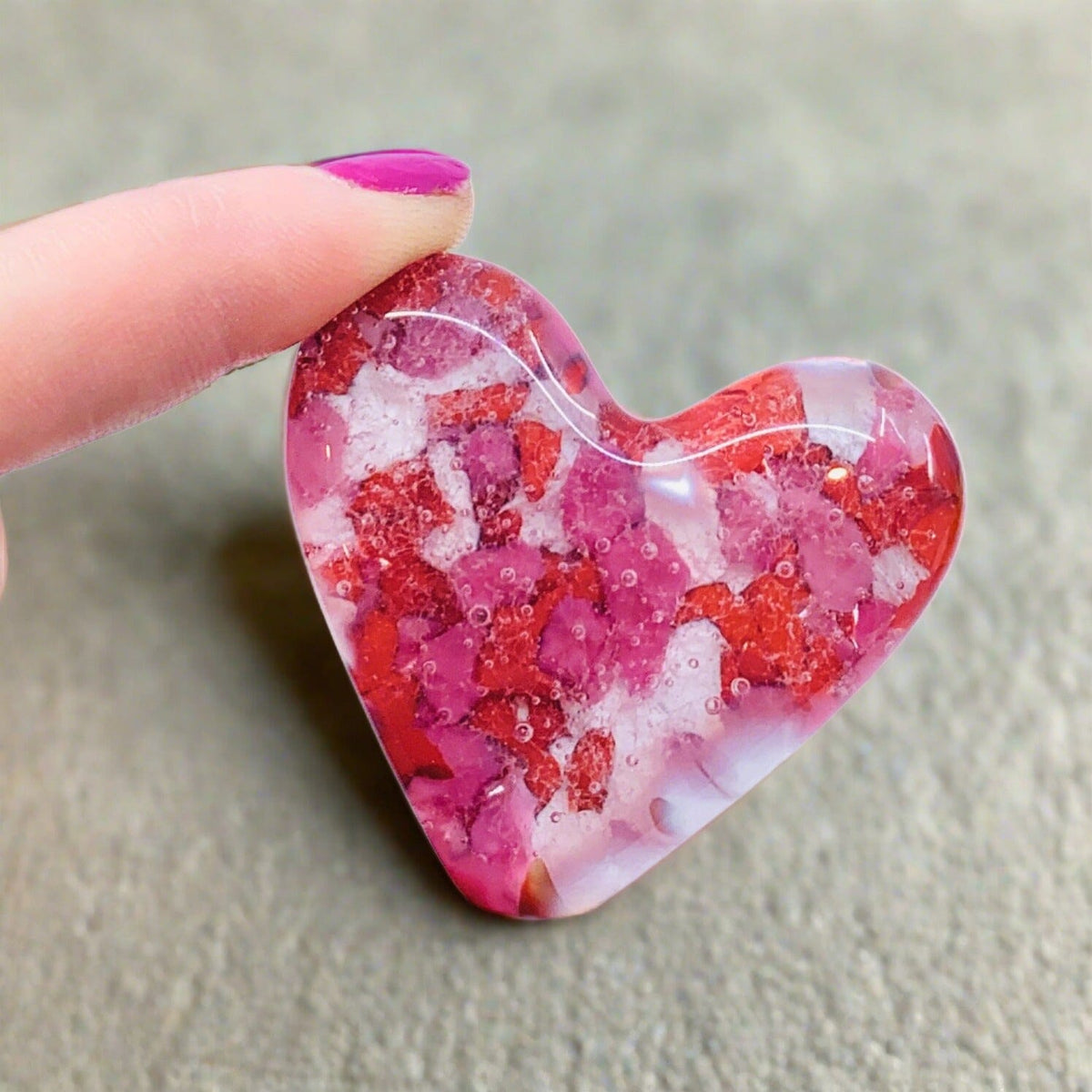 Love Confetti Fused Pocket Hearts, Multi Miniature Jean 
