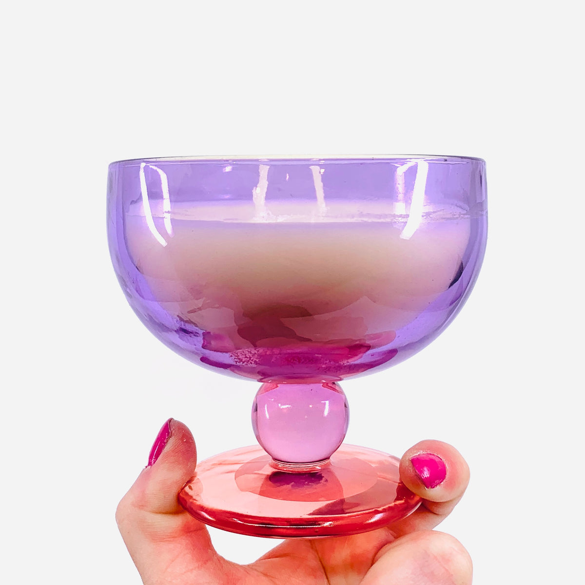Glass Tinted Goblet Candle, Pepper Plum