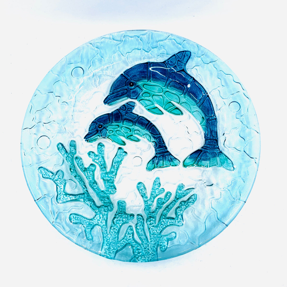 Glass Fusion Plate, Dolphins 28 Decor Boston International, INC 