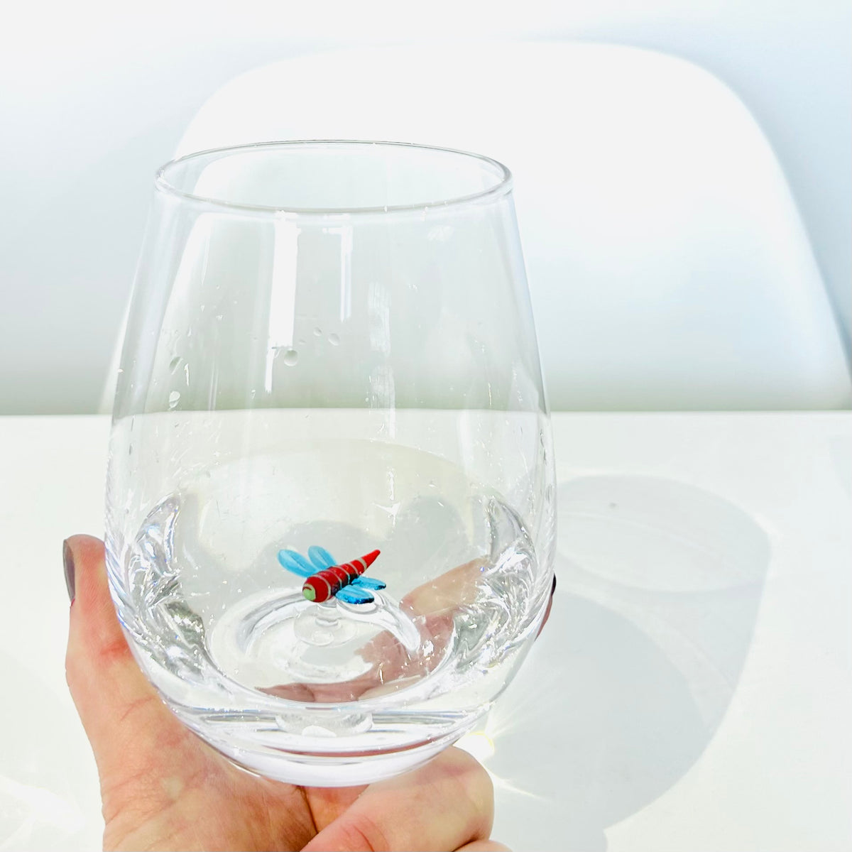 Tiny Animal Large Pour Wine Glass, Dragonfly