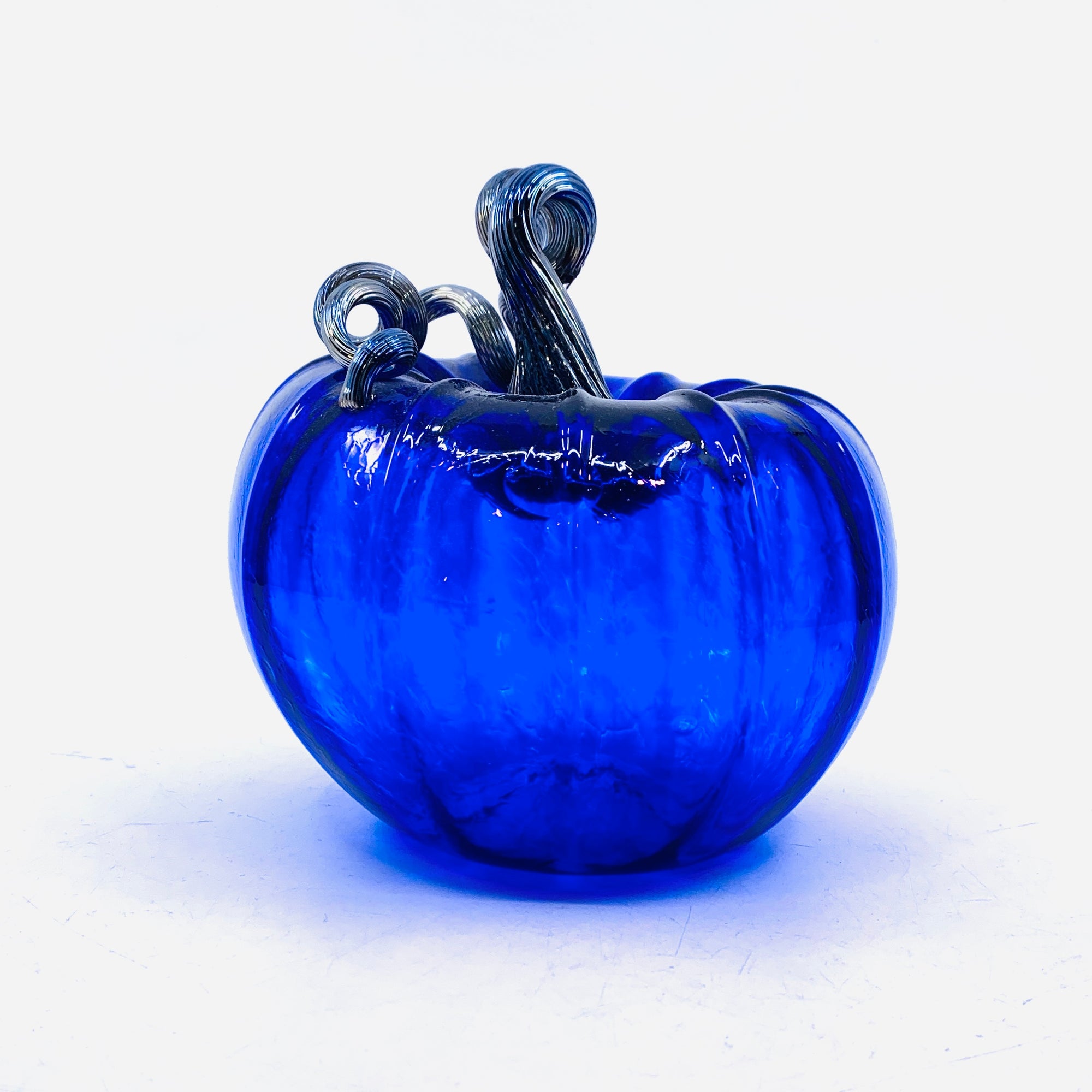 blue glass pumpkin