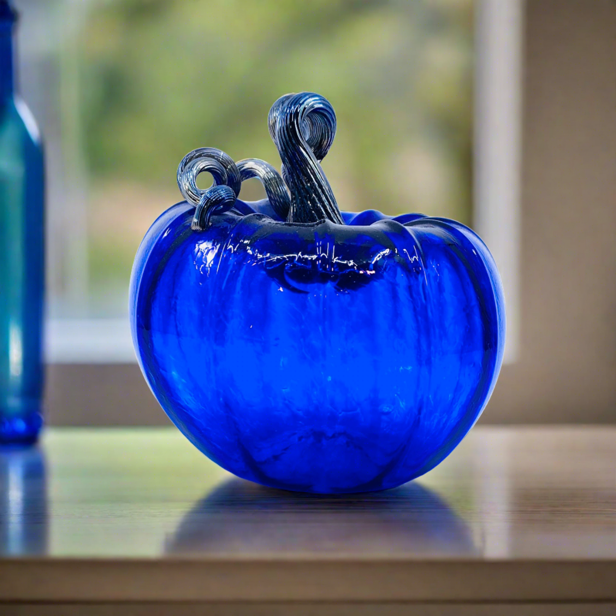 blue glass pumpkin