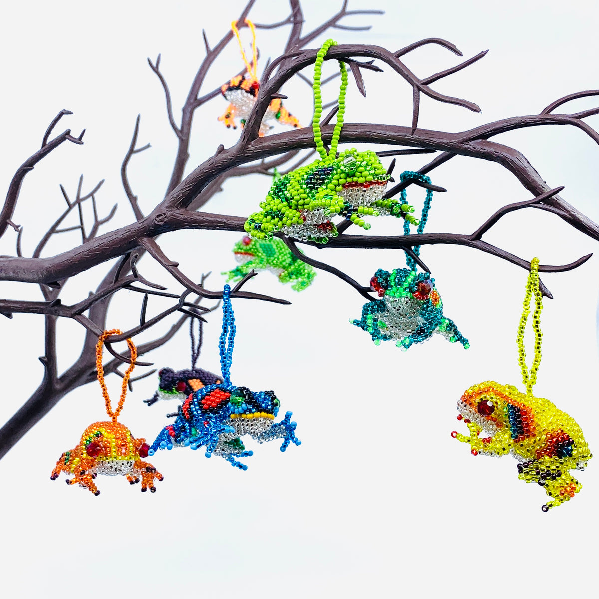 Beaded Frog Ornament, Assorted Colors