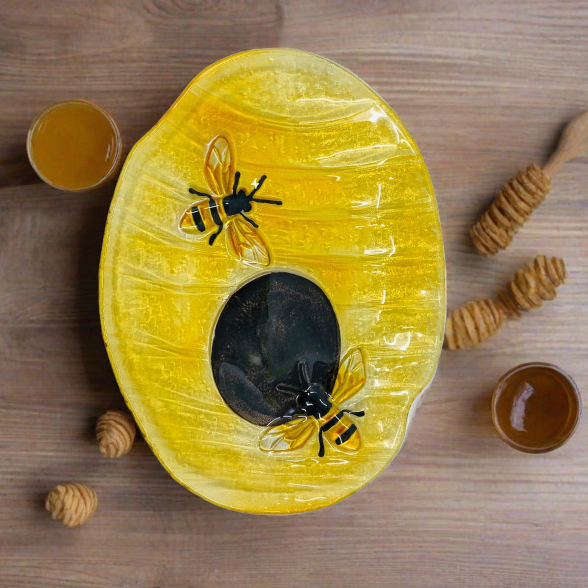 Glass Fusion Platter, Bee Hive 20 Decor Boston International, INC 