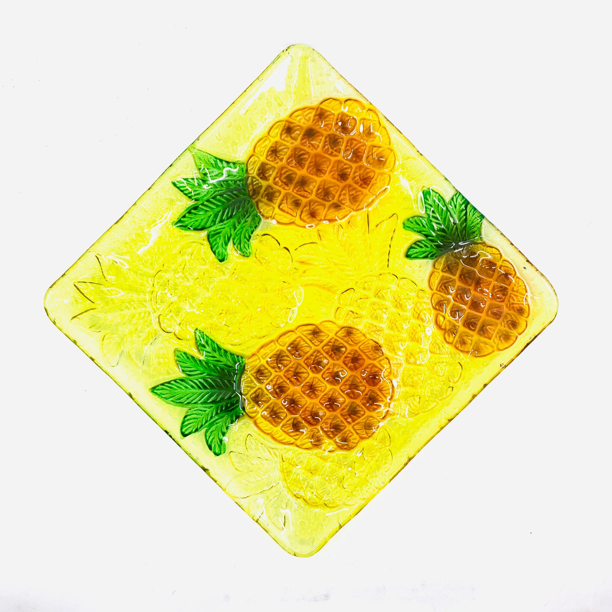 Glass Fusion Plate, Pineapples 31 Decor Boston International, INC 