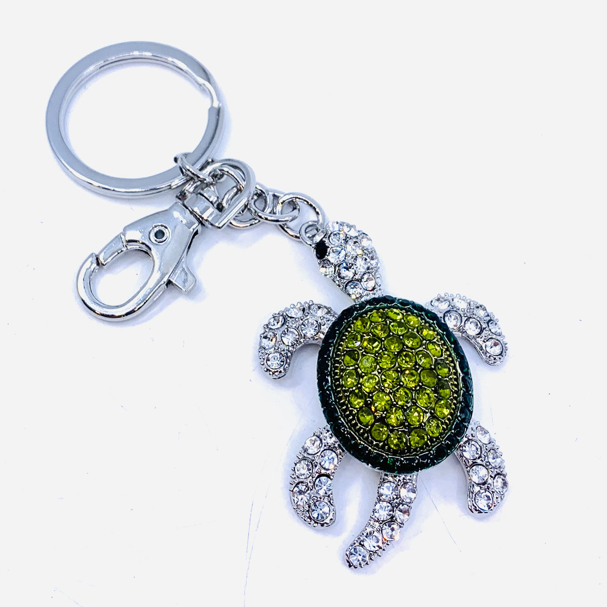 Bejeweled Key Chain 8, Green Turtle