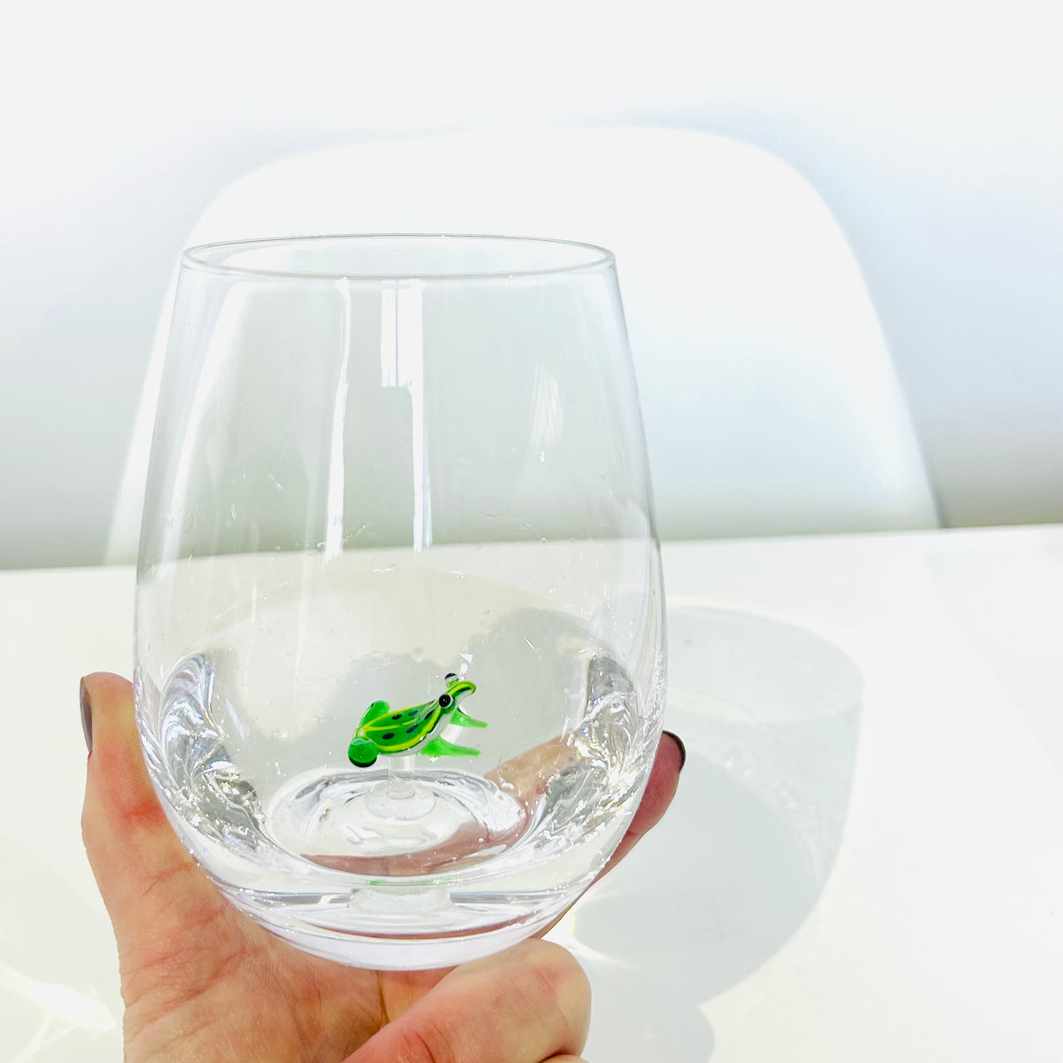Tiny Animal Large Pour Wine Glass, Frog