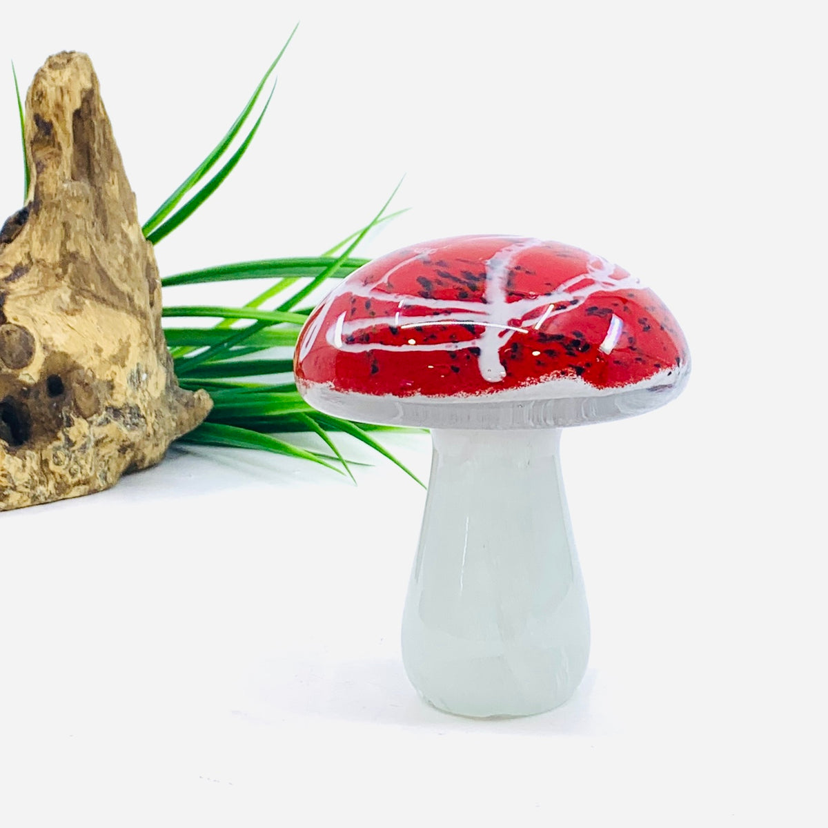 Large Glass Mushroom, Red Cap