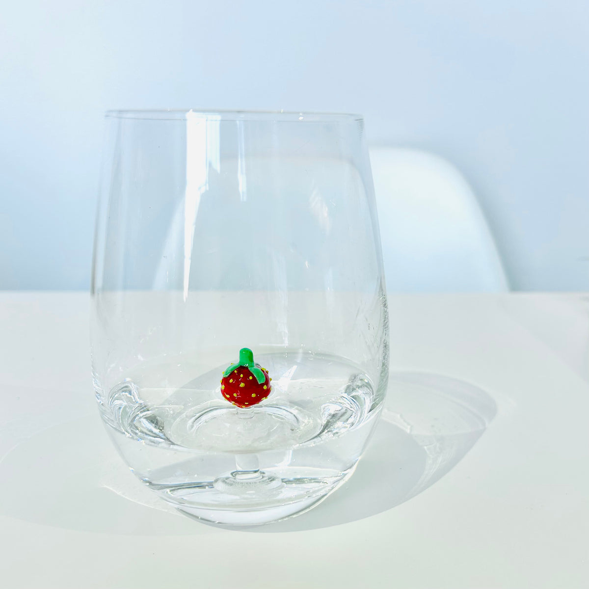 Tiny Animal Large Pour Wine Glass, Strawberry