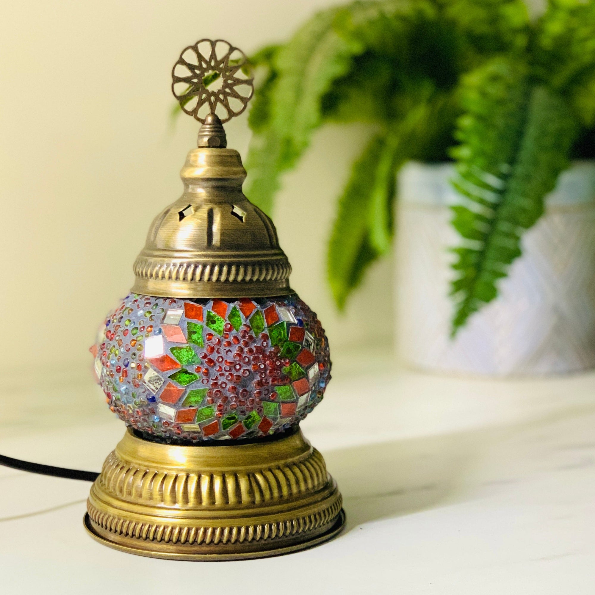 Turkish Mosaic Mini Lamp, 15 Decor Natto USA 
