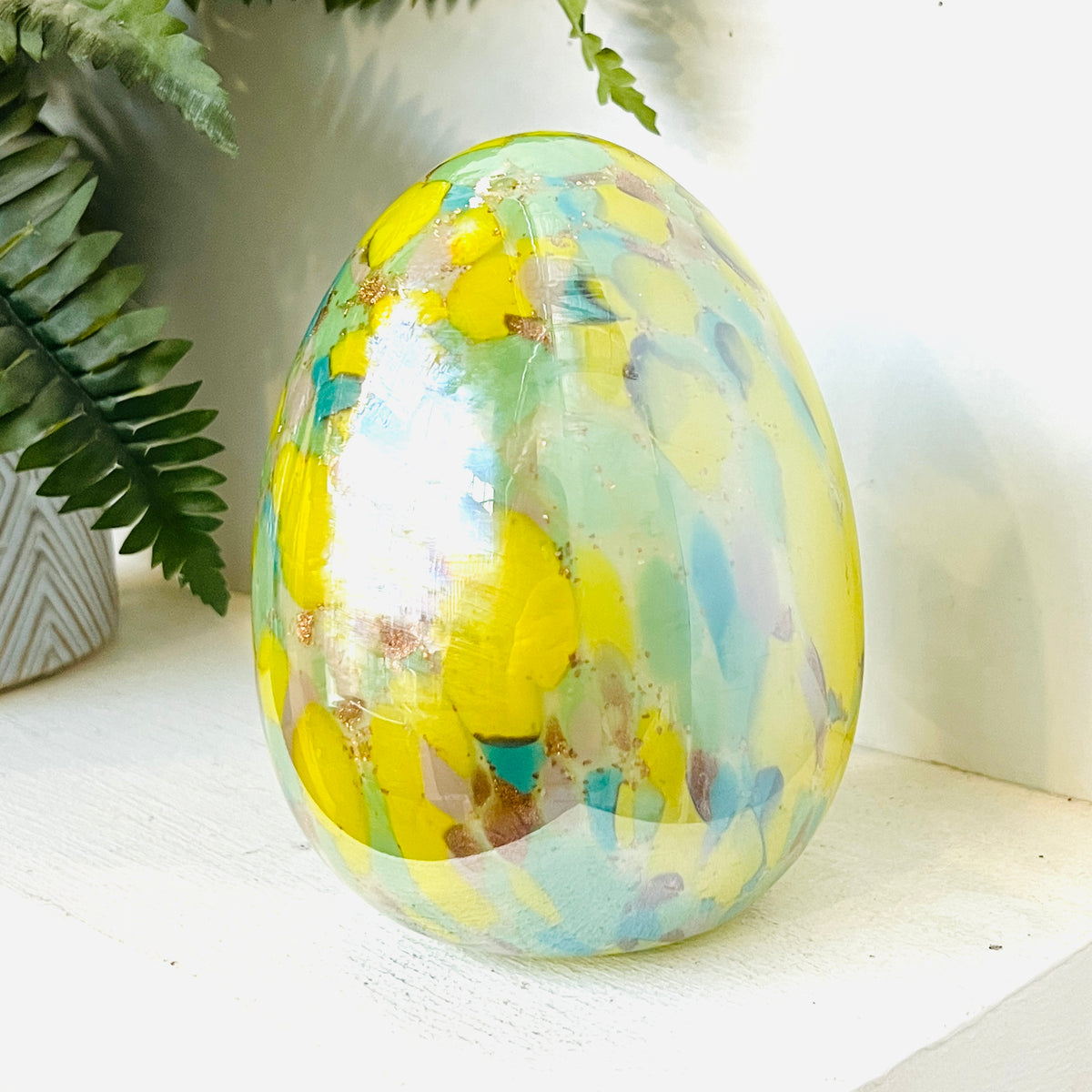 Large Blown Eggs, Yellow Sparkle