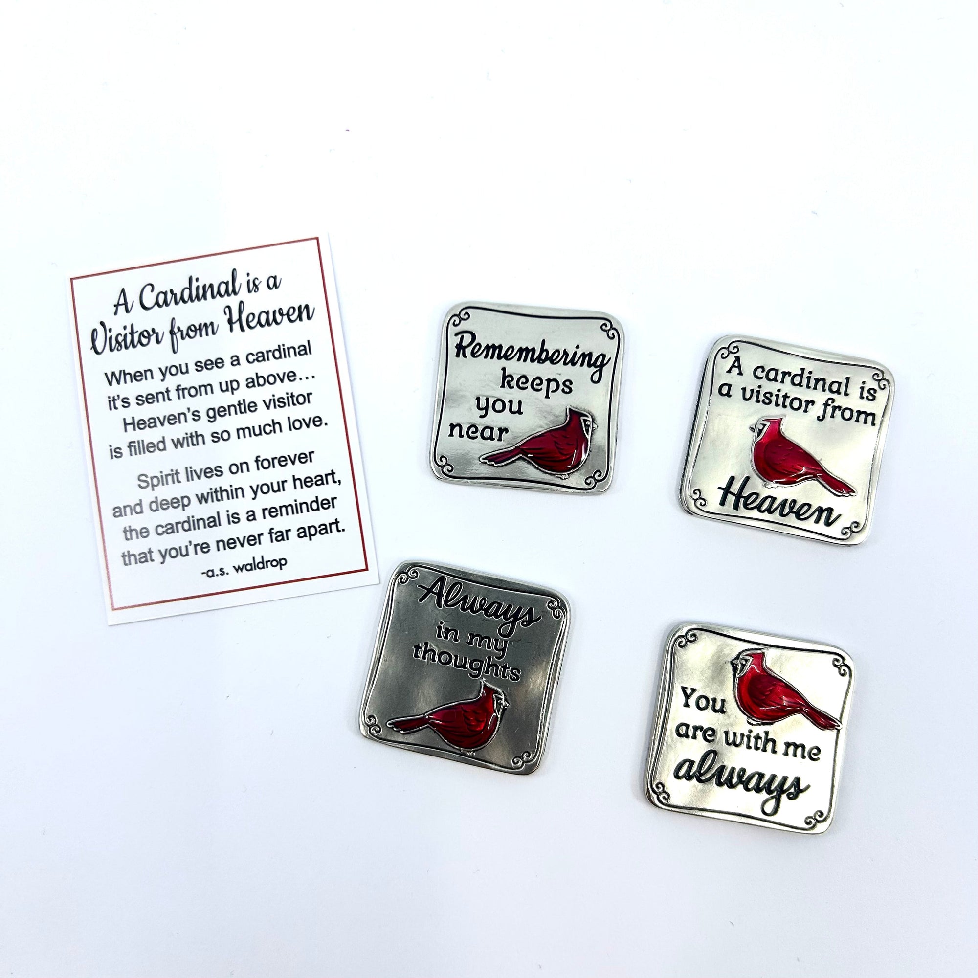 Square Cardinal Pocket Charm Miniature GANZ 