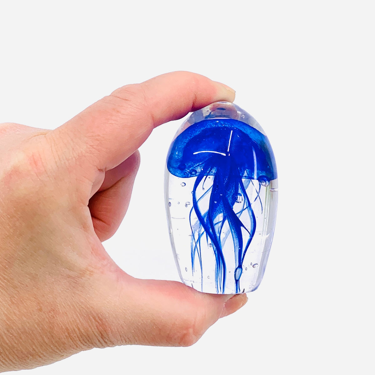 Glow in The Dark Jellyfish Paperweight Small 14, Blue B