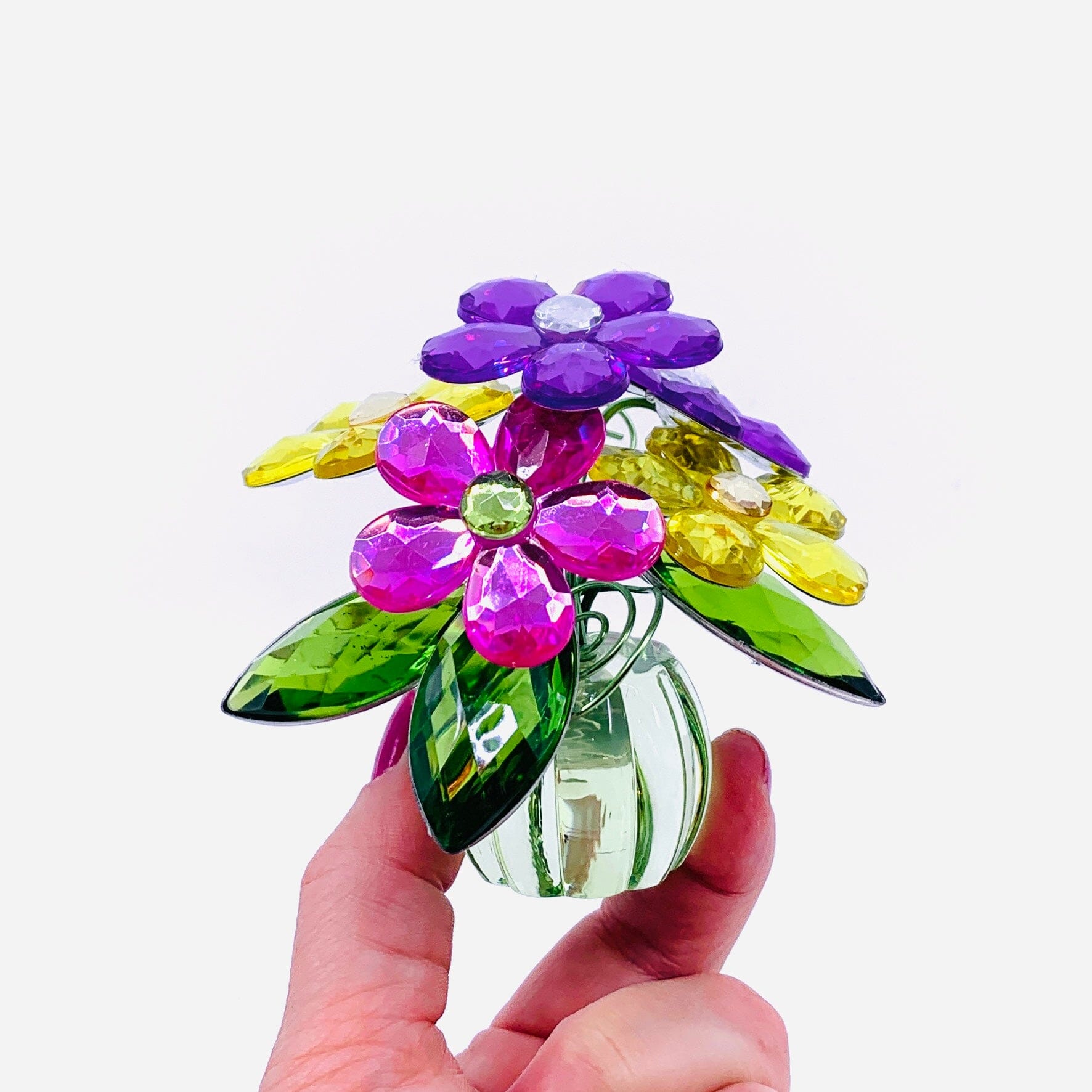 Acrylic Bouquet 3, Pansy Green Decor GANZ 