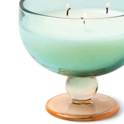 Glass Tinted Goblet Candle, Tabacco Patchouli