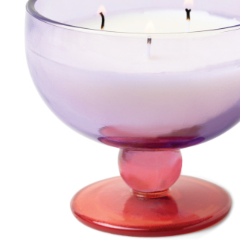 Glass Tinted Goblet Candle, Pepper Plum