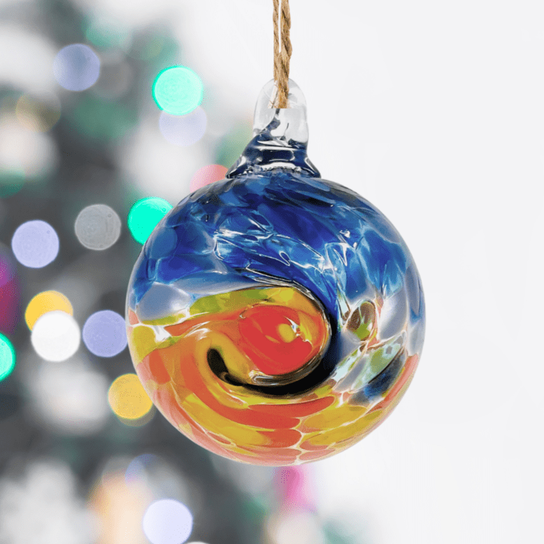 *FREE SHIPPING* Mini Ornament, Starry Night Ornament Luke Adams Glass Blowing Studio 