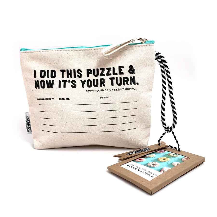 Wooden Puzzle In A Pass It On Pouch 1, Donuts TROVE 