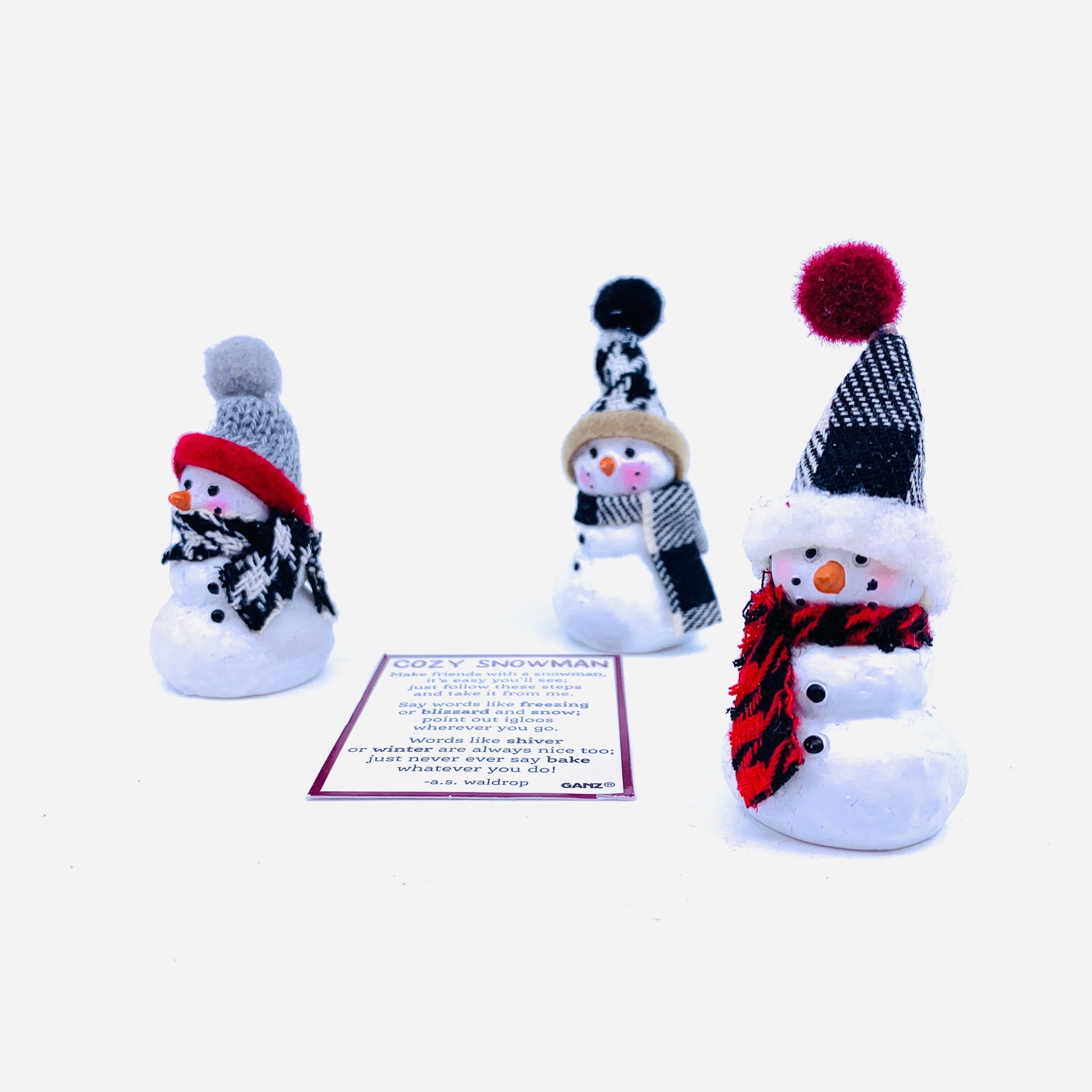 Cozy Snowmen Pocket Charm Miniature GANZ 