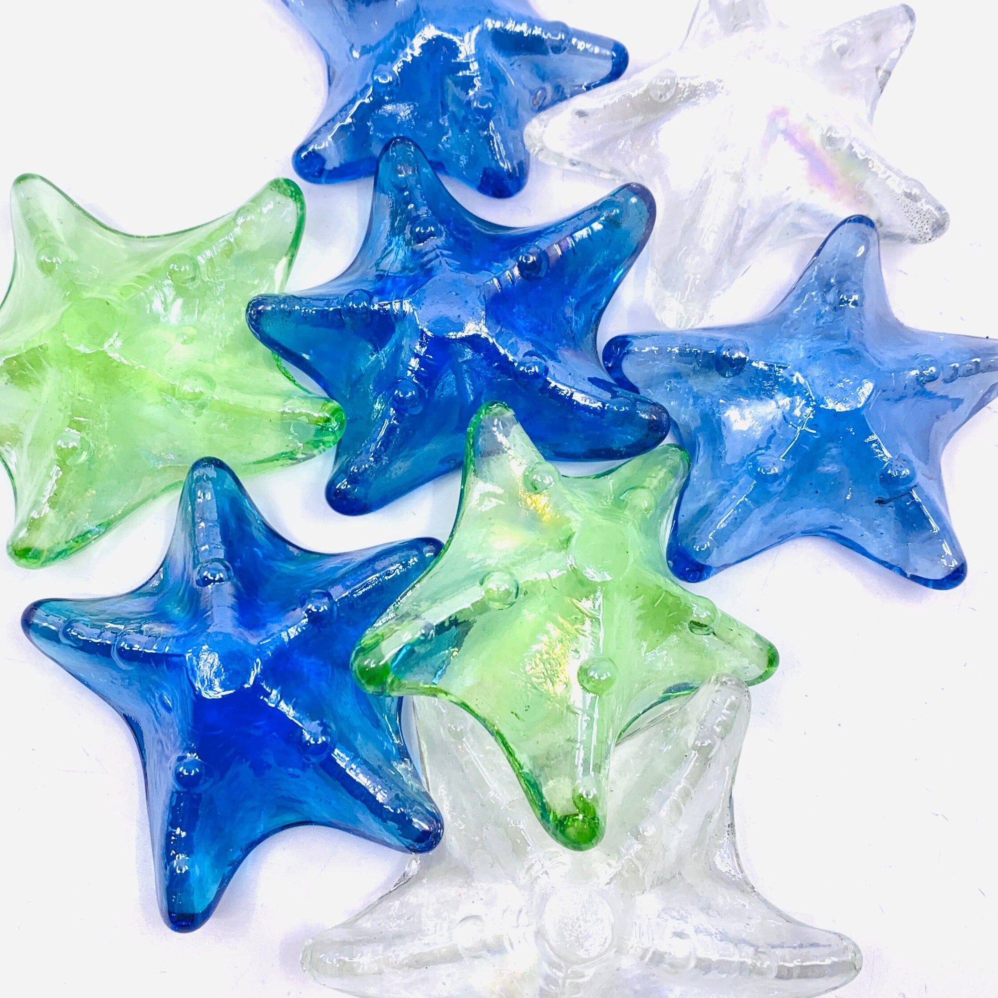 Iridescent Pressed Glass Starfish, Crystal Decor Barry Owen 