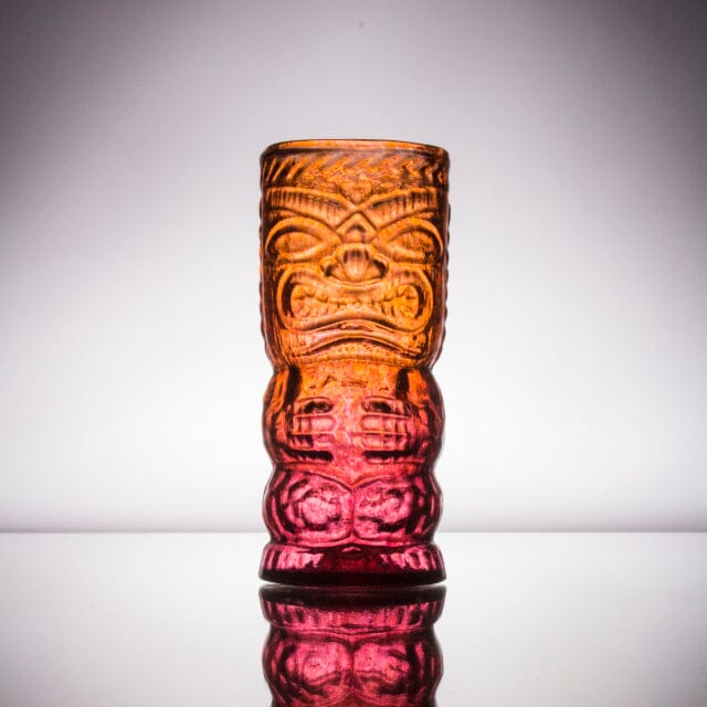 Handblown Glass Tiki Mug Decor Andrew Iannazzi Big Kahuna - Lava Red 