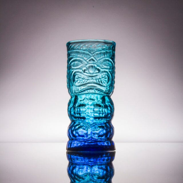 Handblown Glass Tiki Mug Decor Andrew Iannazzi Big Kahuna - Blue Lagoon 