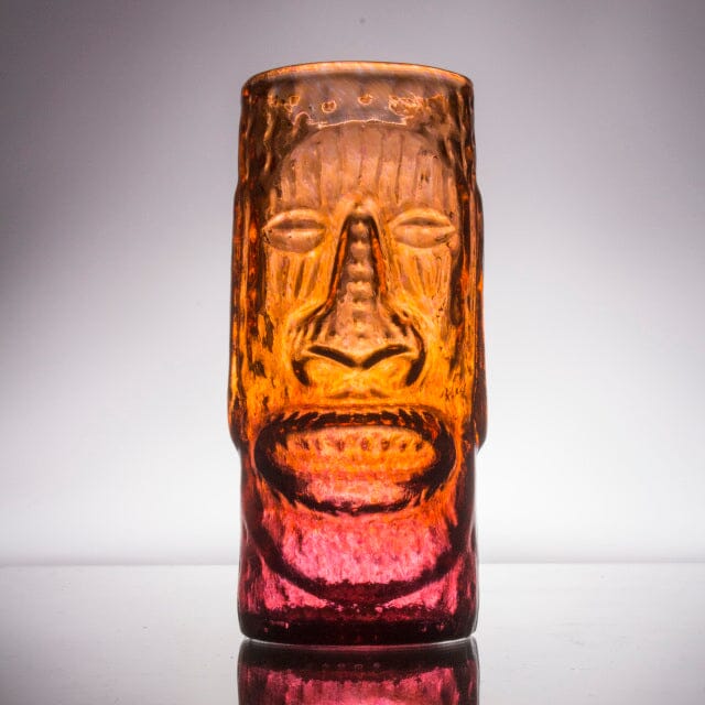 Handblown Glass Tiki Mug Decor Andrew Iannazzi Easter Island - Lava Red 