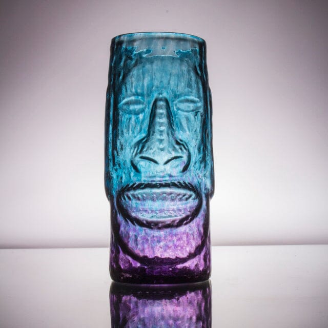 Handblown Glass Tiki Mug Decor Andrew Iannazzi Easter Island - Violet Luau 