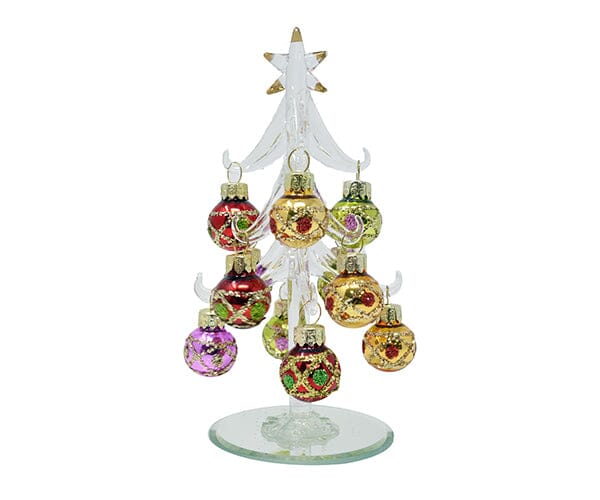 Glass Red Purple Gold Christmas Tree 12 Decor Gift Essentials 