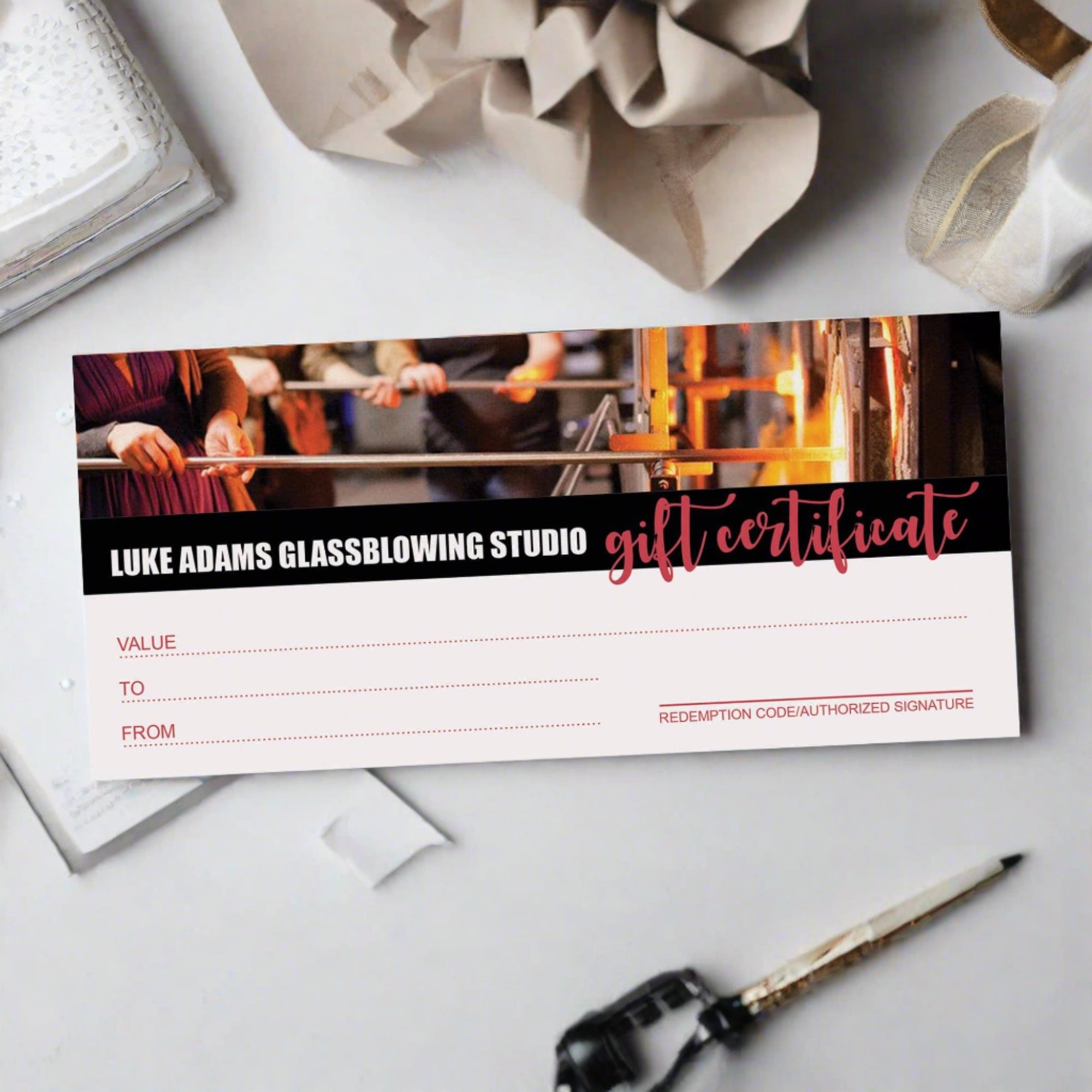 3 Hour Glassblowing Class Gift Certificate Gift Cards Luke Adams Glass Blowing Studio 