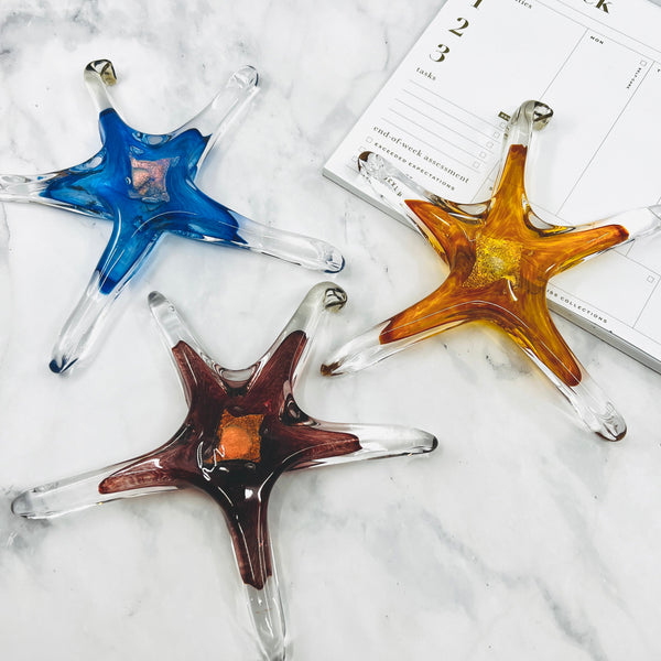 Star Ornament, Tanzanite - Luke Adams Glass Blowing Studio