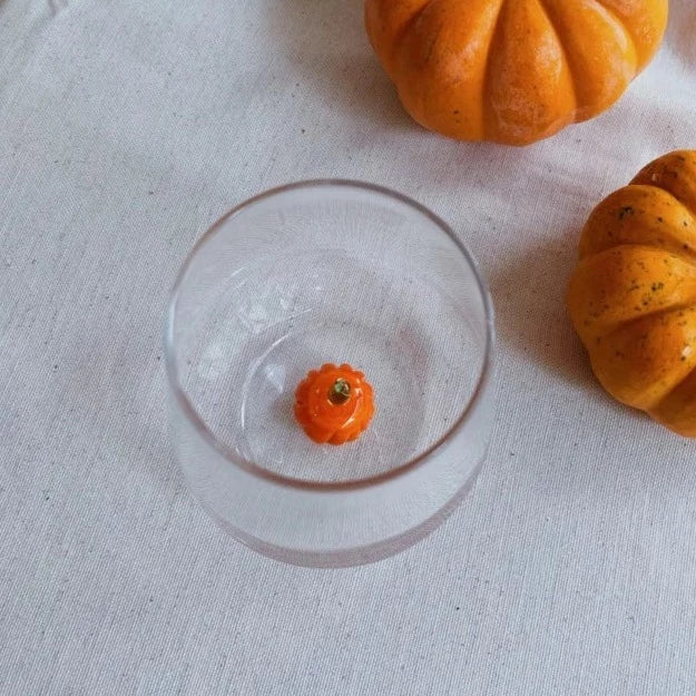 Tiny Animal Wine Glass, Pumpkin Decor MiniZoo 
