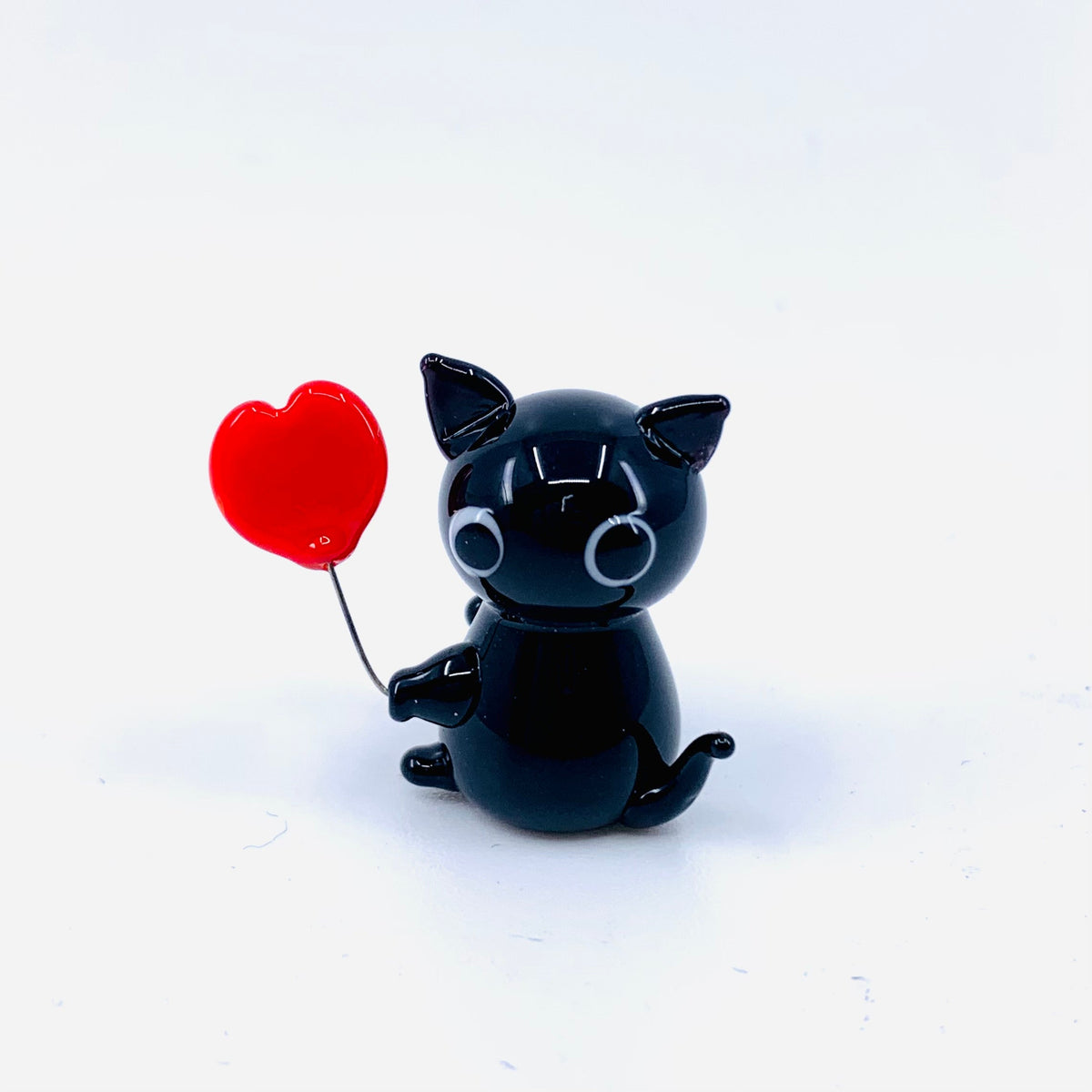 Little Glass Love Cats Miniature - Balloon Heart 