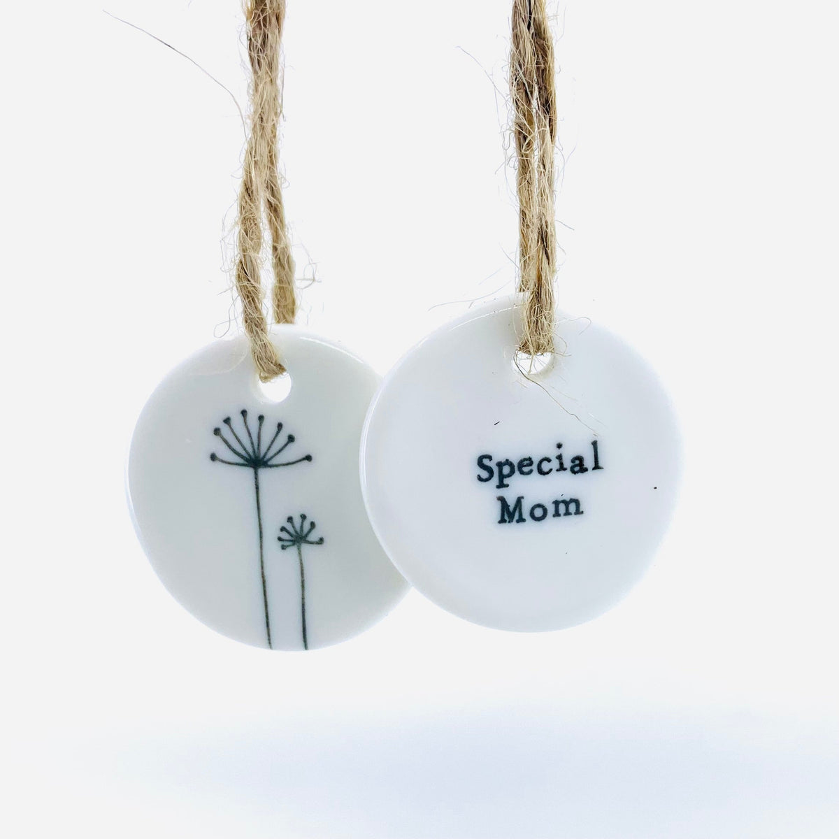 Porcelain Circle Tag Two&#39;s Company Special Mom 