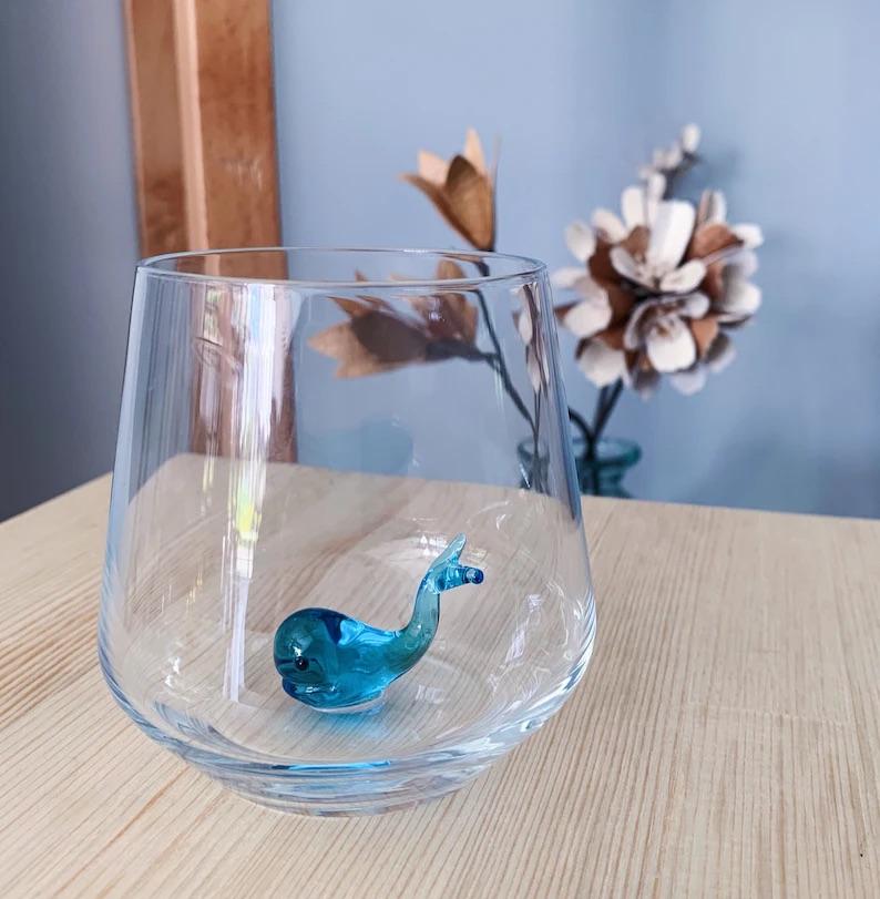 Tiny Animal Drinking Glass - Whale MiniZoo 
