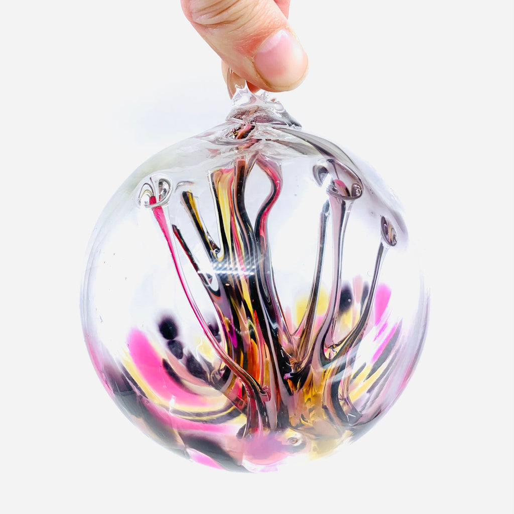 NEW Tree of Life Ornaments, 3&quot; Wish Ball Luke Adams Glass Blowing Studio Cherry Coke 